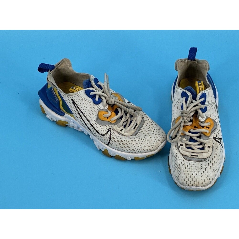 Nike React Vision Womens 5.5 Light Solar Flare Gray Blue Yellow CI7523-006